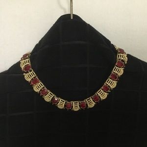 Gold and Red Fashion Jewelry Necklace